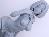 【WF2025夏】【アダルトフィギュア】メメ５０さんのイラストを元に立体化！Q-six新作エロフィギュア「美波瑠のはじめて 新井美波瑠」監修中原型が展示！